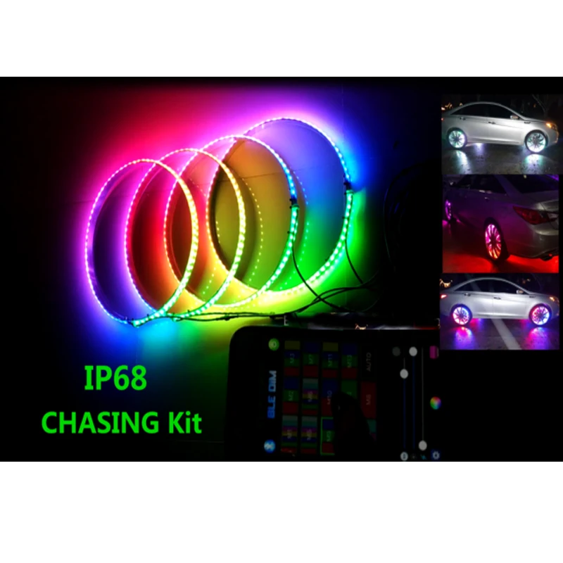 Высококачественные водонепроницаемые светодиодные кольцевые светильники для колес с контролем