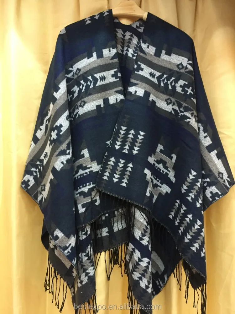 
wholesale women traditional ruana wraps tassel kashmir blanket dubai fringe wool shawl 