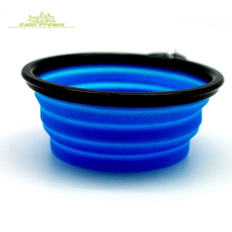 2022 2023 Popular wholesale high quality custom collapsible silicone pet bowl with plastic loop