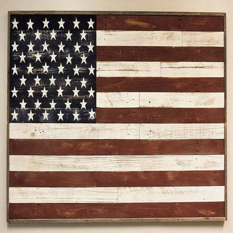 foot Reclaimed wood American Flag Full Size Barnwood. Rustic Barn Wood Old Glory. Distressed wall art decor. Weathered.