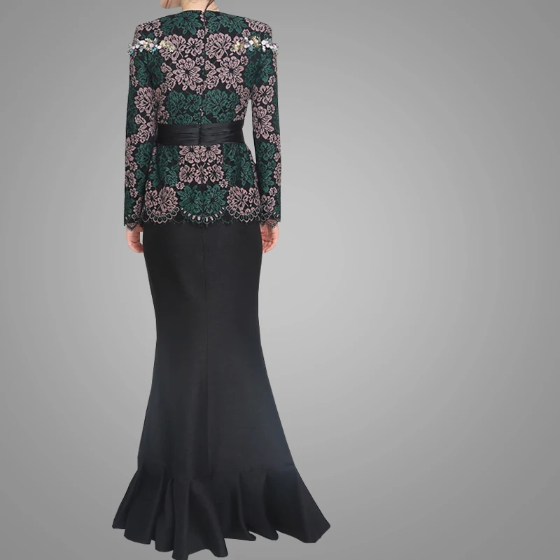 China OEM Service Fancy Malaysia Kebaya Wholesale Singapore Baju Kurung For Lady With Big Bowknot Elegsnt O Collar Women Wear