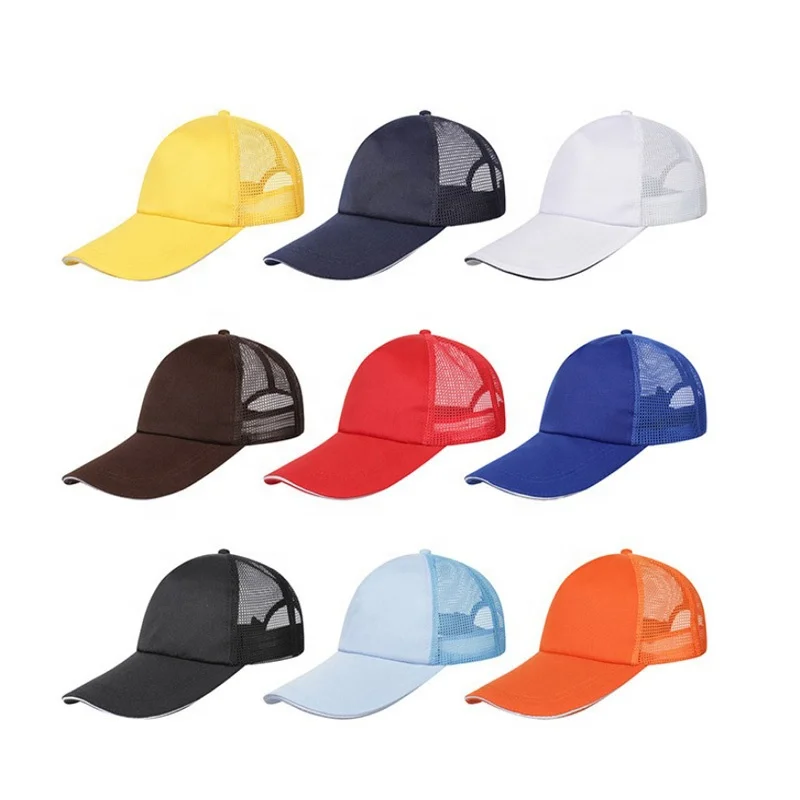 Custom Men Plain Baseball hats Solid Trucker Mesh Blank Curved Visor Hat cheap price