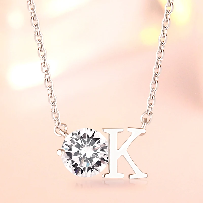 Hot sale popular  Sun Star 925 sterling silver Zircon Diamond OK letter pendant necklace for women and girls as gift