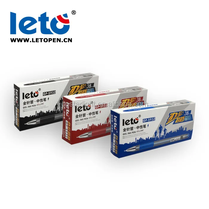 Leto GP-5932 Ultra Micro & Extra Fine Point -0.38mm-smooth,black blue red gel pen