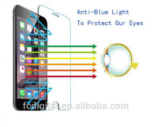 Анти-синий светло закаленное протектор экрана для iphone для iphone 6 0.26 мм, 99% прозрачность, высокое качество