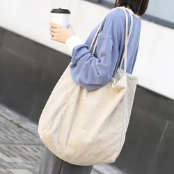Wholesale Vintage Private Label Corduroy Tote Bag Women New Design Shoulder Beach Bag