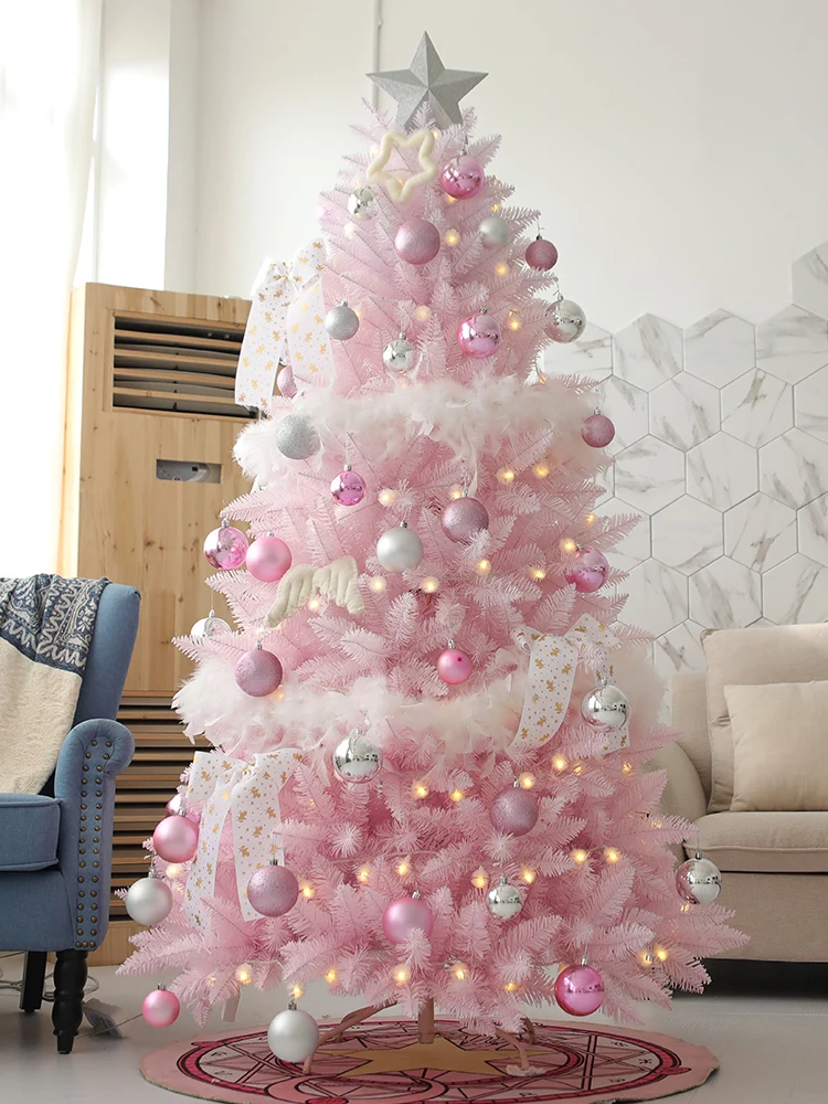Home Decoration Indoor 5 Feet Artificial Led Light Pink Christmas Tree