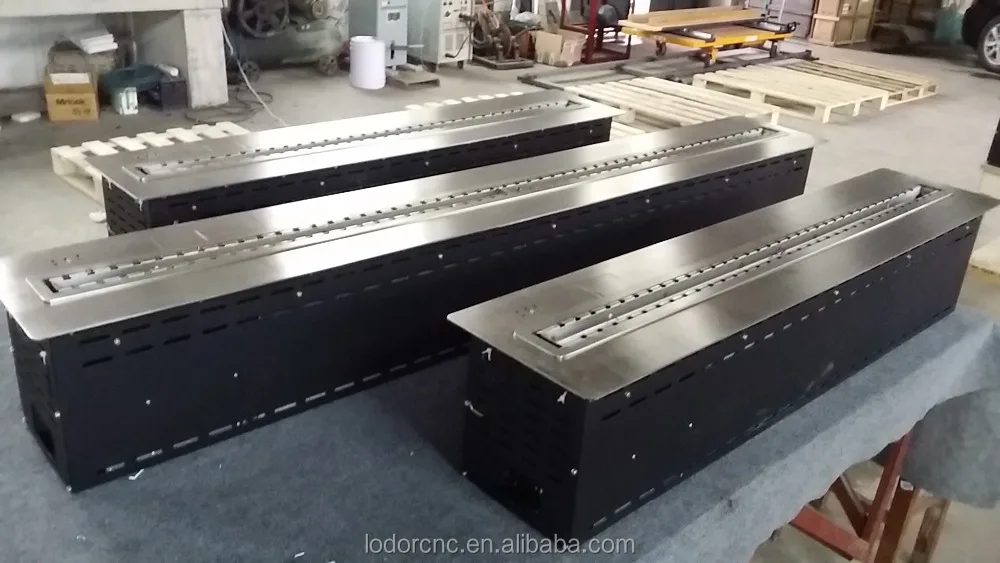 China Modern Style 900*250*235mm Steel Fireplace Insert Ethanol/Alcohol Fuel with Remote Control for Indoor & Villa Use