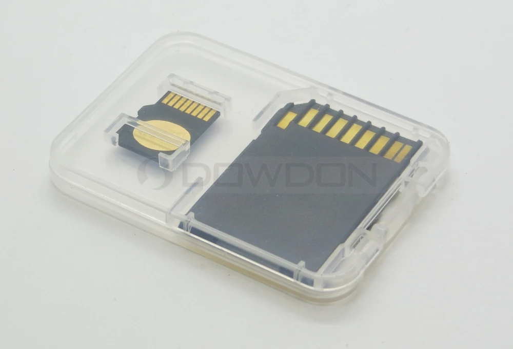 Clear Plastic Memory Card Case Holder for SD SDHC and Micro SD T-Flash Card 2in1