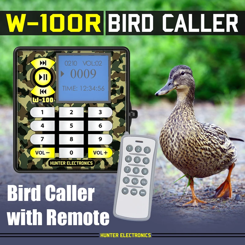 New Model MP3 Digital Bird Caller for hunting 100W with 15-key Remote, bird song player bird