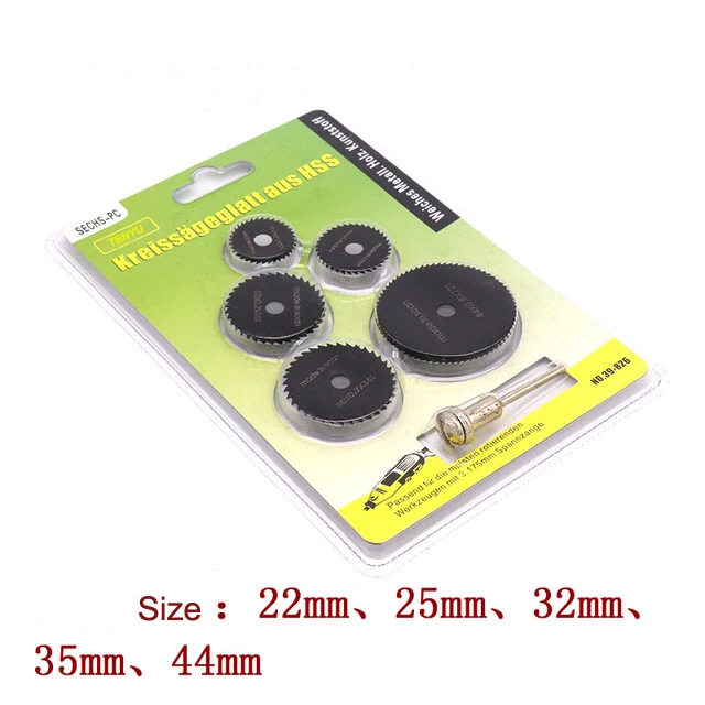 Mini HSS Circular Saw Blades Set of 7pcs Dremel Fordom Electrical Grinding Machine Rotary Tool for Cutting Steel alloy and Brass