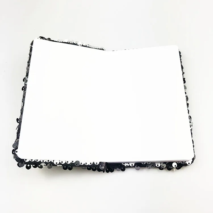Wholesale Cute Custom Mini A6  Pocket Size 80 Sheets White Paper sequin Cover Notebook