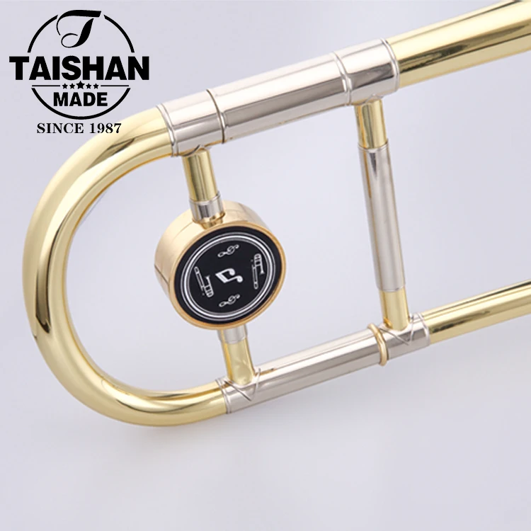 
Popular bB tone Gold Lacquer Tenor Trombone With Brass Bell 
