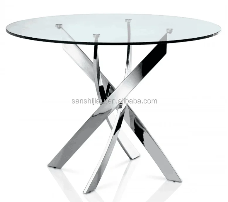 
Simple style small dining table set glass dining table for sale 