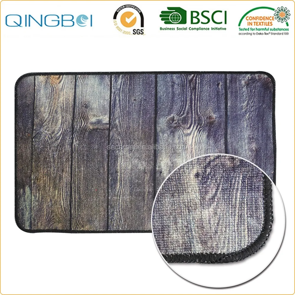 
printed wood grain pattern full overlocking floor carpet 