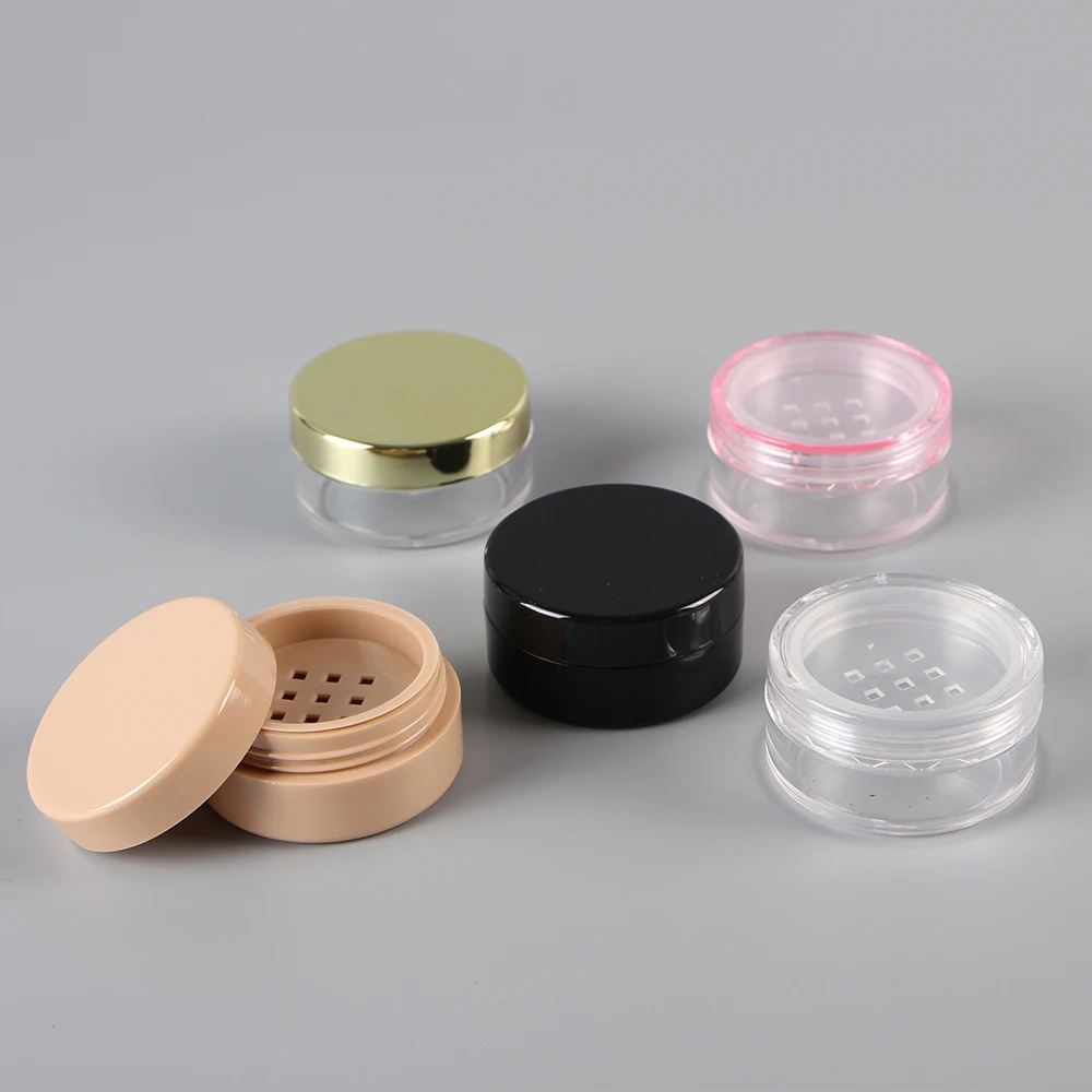 Hot sale round 10 ml PS plastic customized skin care empty cosmetic packaging reusable