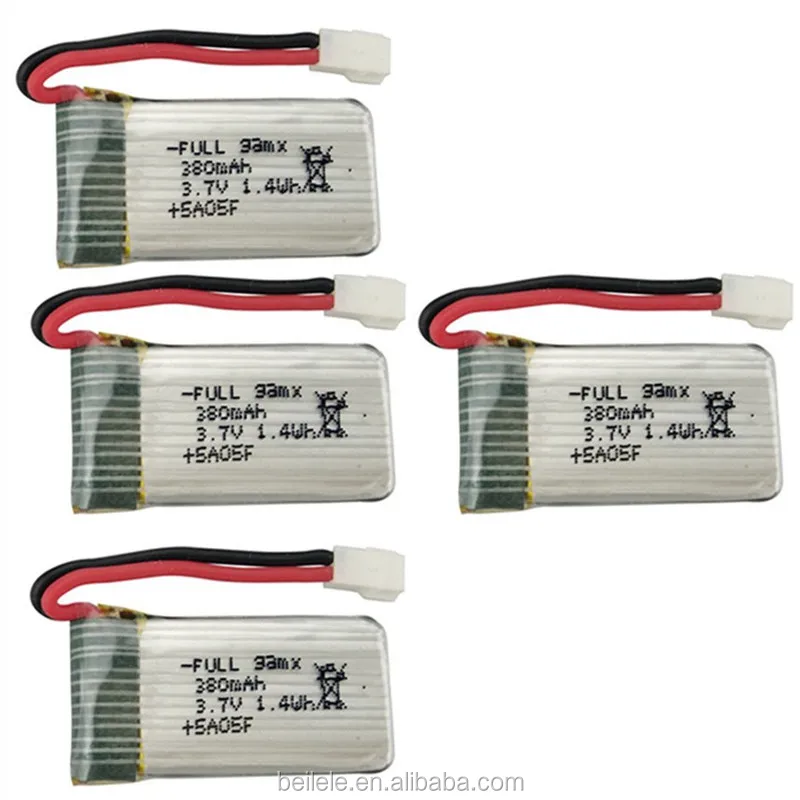 4 шт., 3,7 в, 380 мАч, литиевая батарея для Hubsan X4 H107/C H107D/L JXD385, F180C, UDI U816A, jjjrc H6C, батарея для дрона