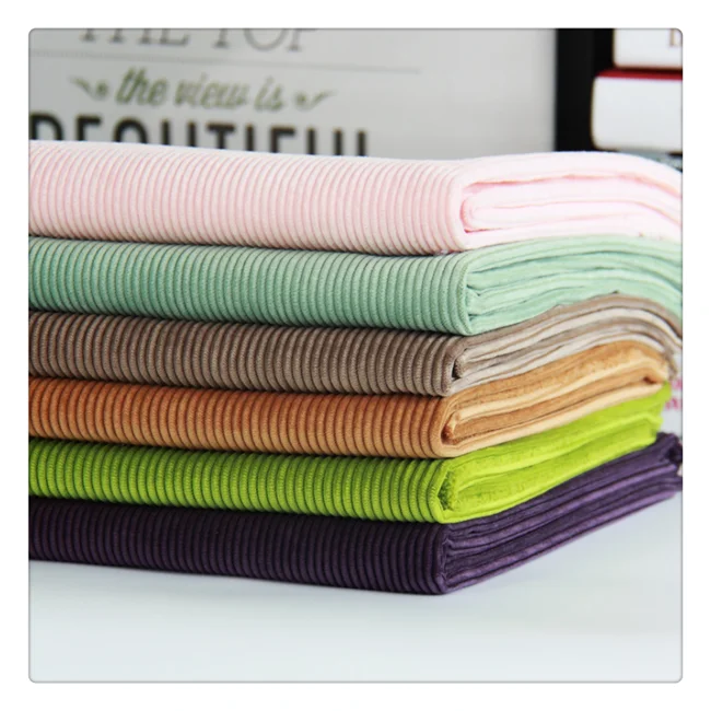 210gsm 90% polyester 8 wale corduroy pants fabric