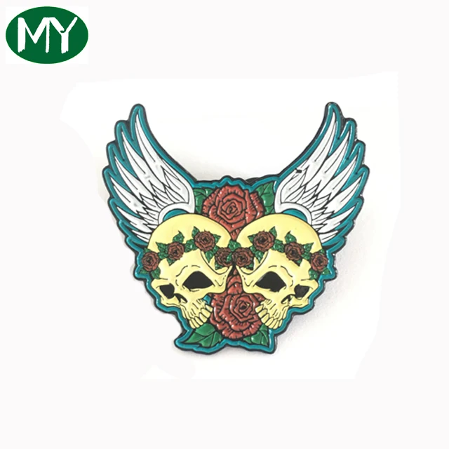 High quality custom soft enamel pin plating dyed red metal badge