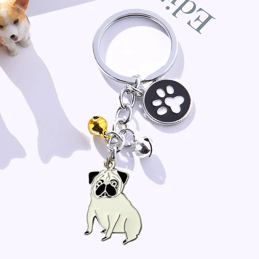 Key Chain Enamel I Love Dog Gold Bells Golden Retriever Samoyed Dog Key Chain Custom