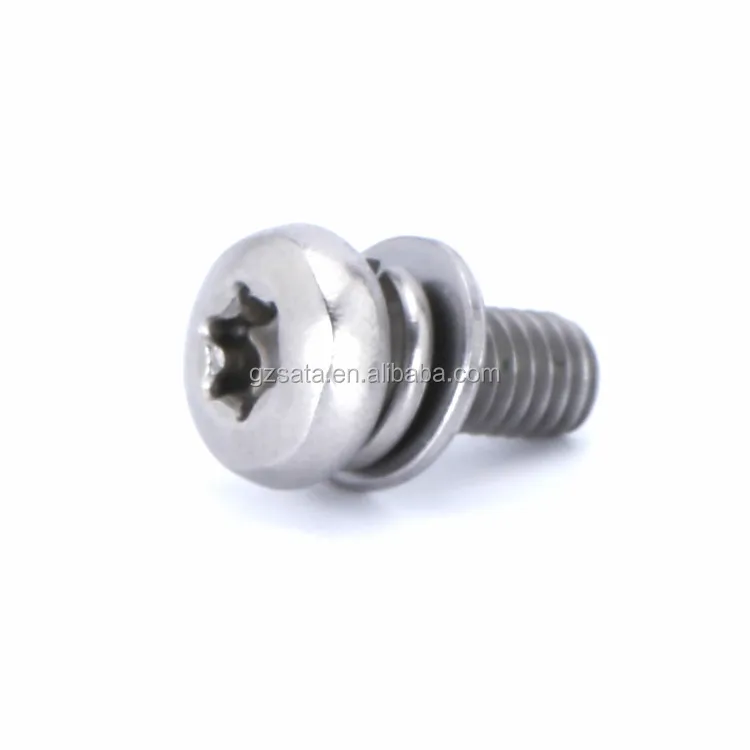 Custom Stainless Steel 304 A2-70 Torx Drive Pan Head Sems Screws M2.5 M3 M3.5 M4 M5 M6 M8