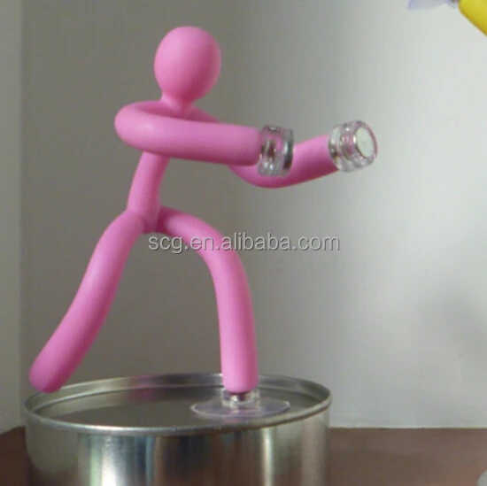 Funny bendable q-man magnet toy