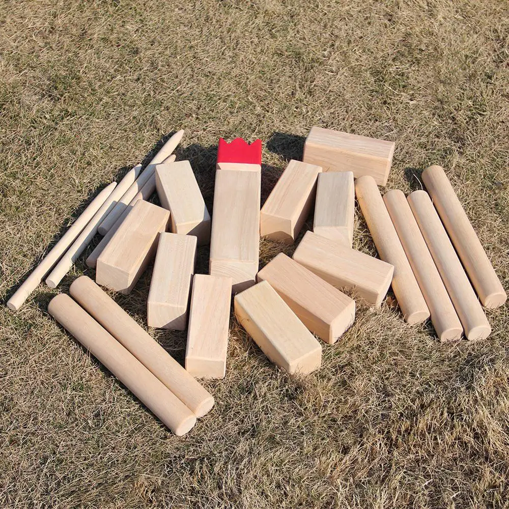 High quality outdoor wooden viking chess game with backyard