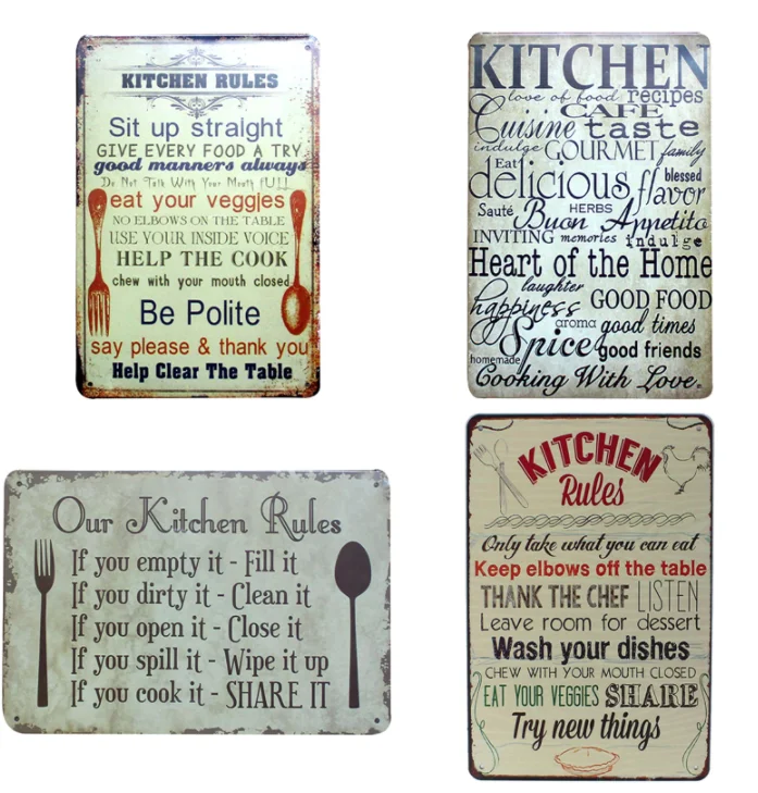 Wholesale Family Home Decor Vintage Tin Signs Decorative Pub Plates Metal Wall Art Plaques Tin Signs