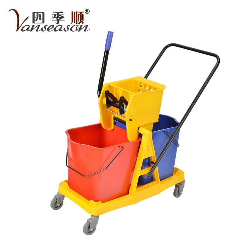 Двойная пластиковая Швабра для очистки отеля, тележка с ведром