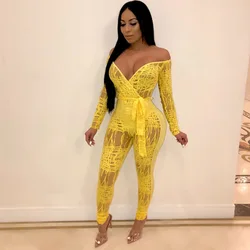 MAGICMK Women Sexy jean deep v-neck jumpsuit woman elegant off-the-shoulder nightclub winter sexy  jumpsuits