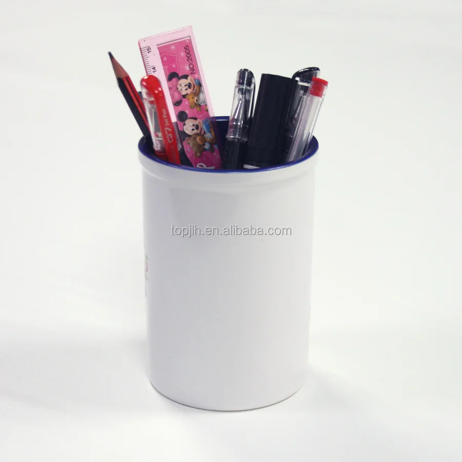 Wholesale Price Blue Blank Sublimation Custom Logo Pen Container Desktop Office Pen Holder
