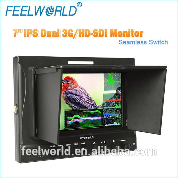 Профессиональный 7 дюймов камера монитор солнцезащитный козырек с sdi вход и выход
