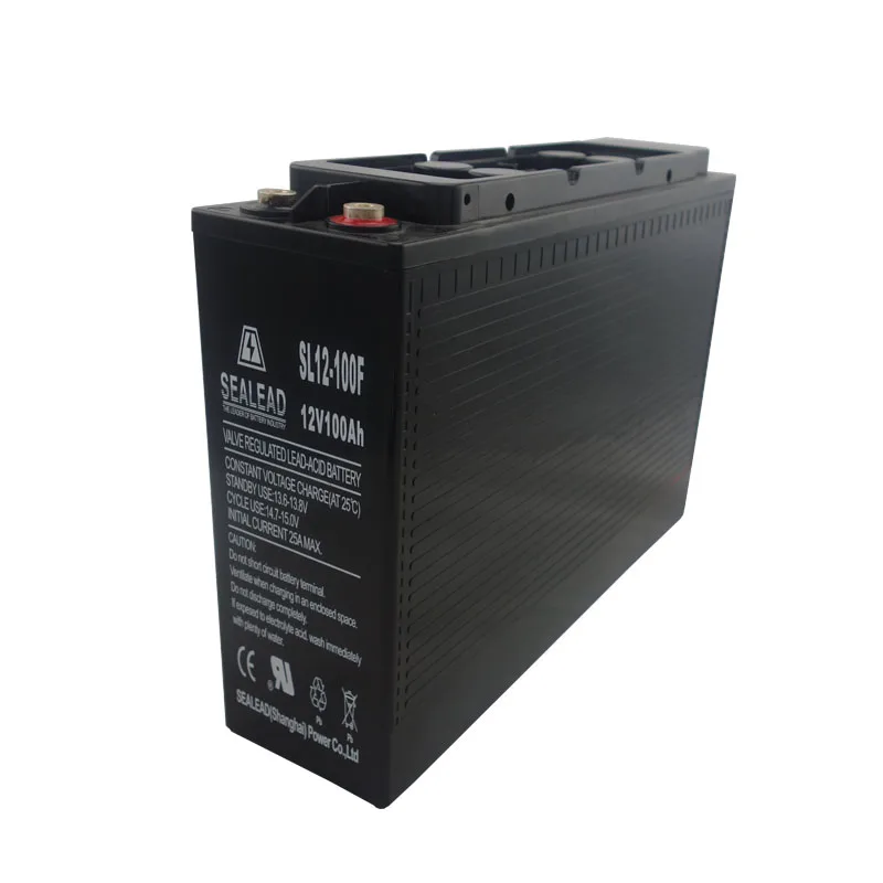China manufacturer supplier 12v 100ah slim type rechargeable sealed lead acid battery for UPS