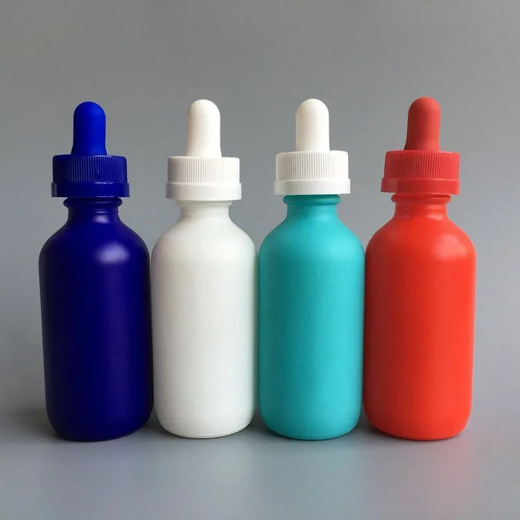15ml 30ml 60ml 120ml matte colored red white tamper proof cap boston round dropper pipette glass bottles for essential oils