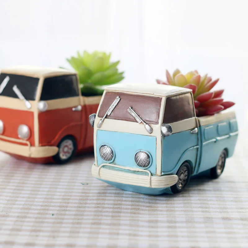 Roogo resin truck flower pot for wedding home decor