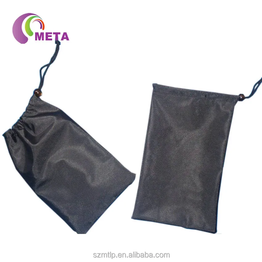 Wholesale custom black satin hair drawstring packaging bags
