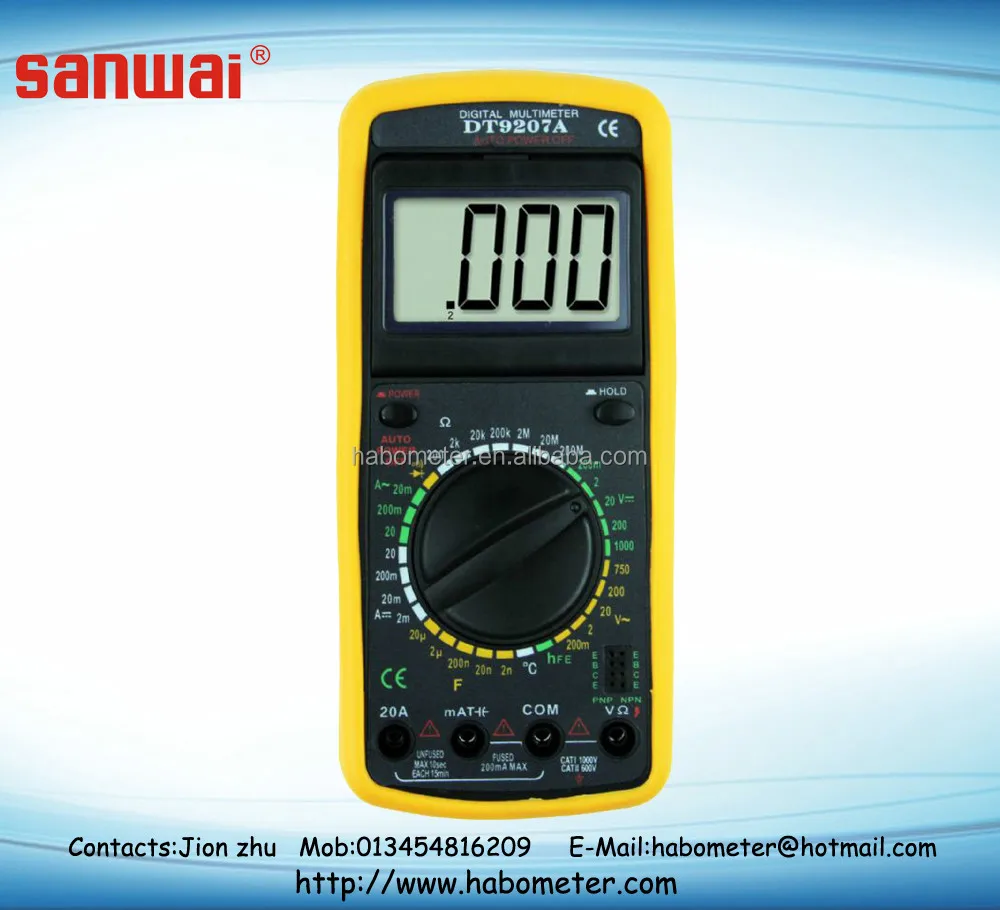digital multimeter DT9207A.2(Angle adjustable digital multimeter)