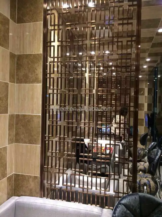 Villa Metal  Decorative Wall Panel Restaurant Folding Screen Room Divider