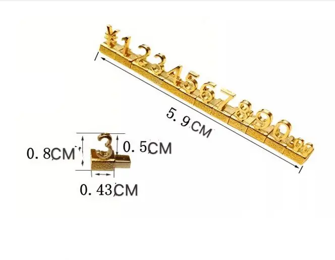 Jewelry and watch displaying 3D metal gold plating price cube price tag labels