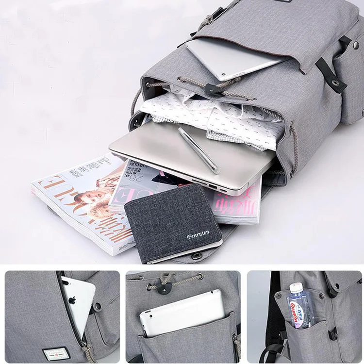 Fashion leisure school bag outdoor travel backpack with usb charging anti theft backpack