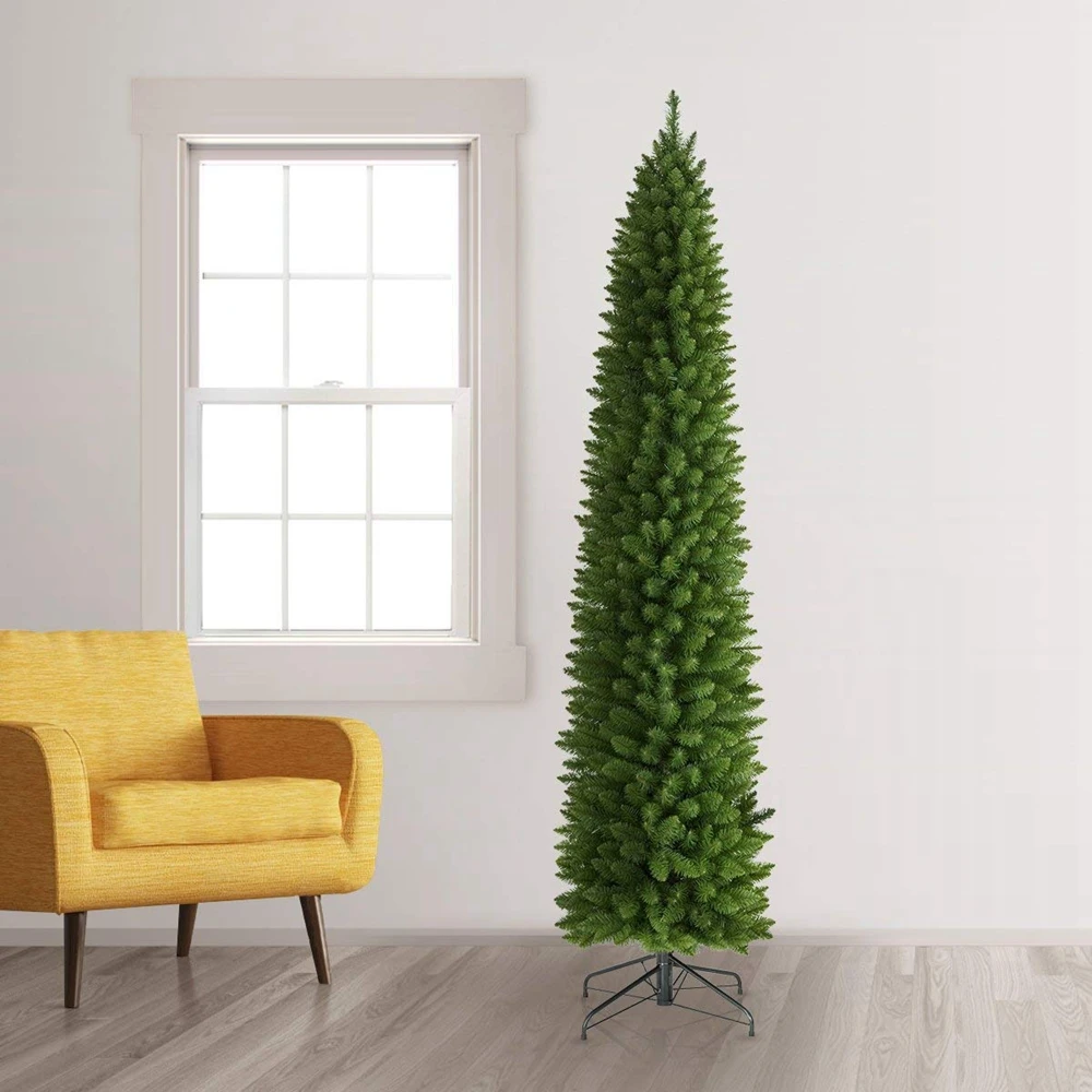 
Promotional slim artificial christmas trees Led pine needle christmas tree 