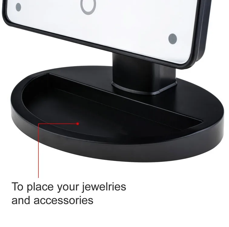 High quality Factory wholesale 180 Degree Free Rotation Customized packaging lighted vanity mirror