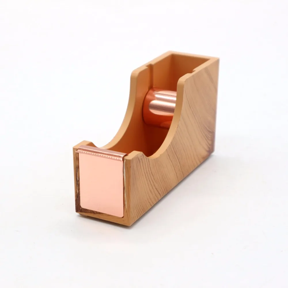 Stationery Products Customized Logo Acrylic Light Wooden Grain Washi Tape Dispenser