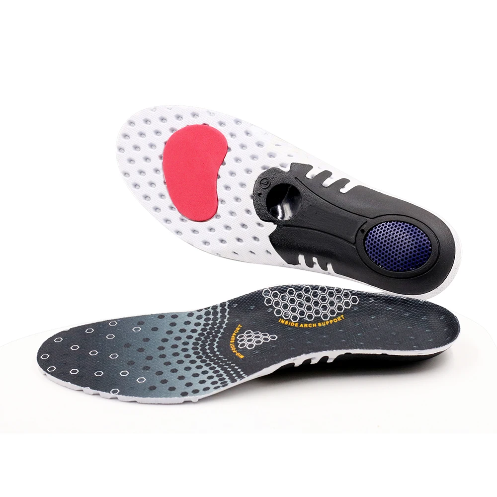 Foot care EVA arch support orthotic plastic mesh shoe insoles