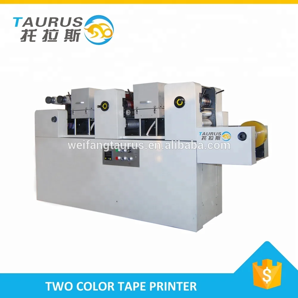 Taurus two color washi adhesive tape printing machine short run small quantity