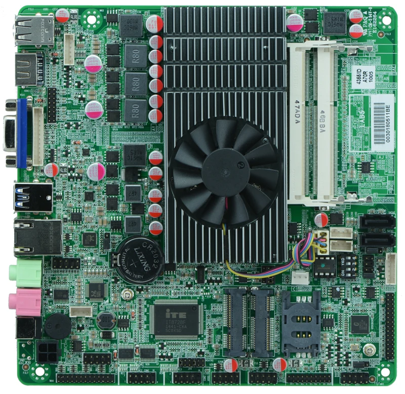 Двухъядерный процессор тонкий все в одном ITX-A70-43 материнская плата с 10 * USB/2 * COM/DC/LVDS/VGA/1 * LPT/TDP 19 Вт