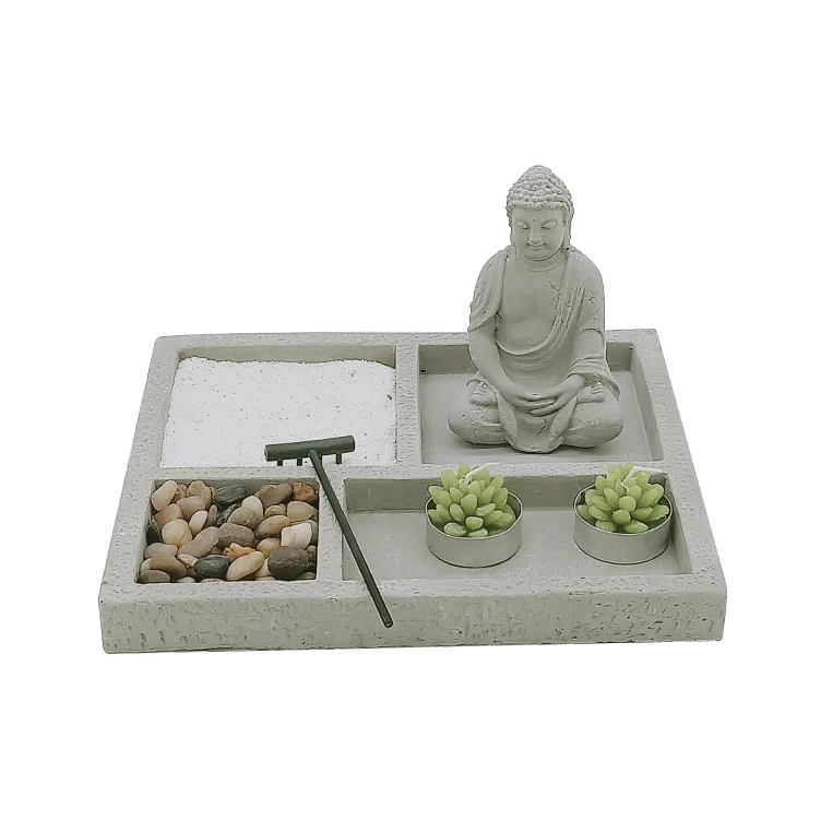 
Wholesale buddha indoor zen garden feng shui crafts for giftjardin zen cement desk accessories office home decor 