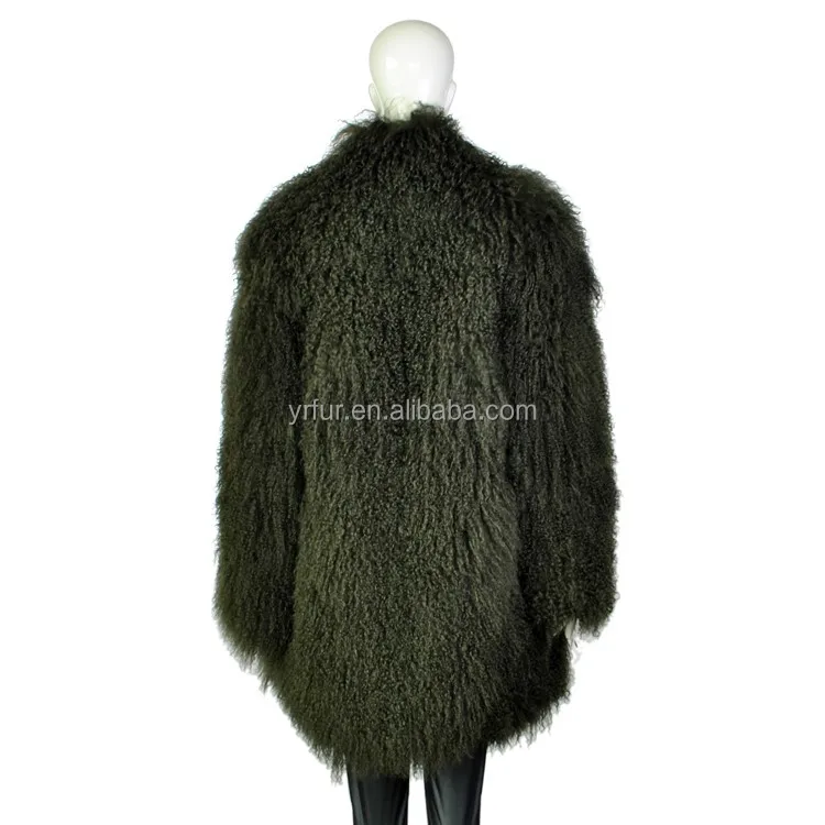 YR659  Hot Sale Women Winter Oversized Long Fur Coat Real Mongolian Tibetan Natural Lamb Fur Fashion Coat