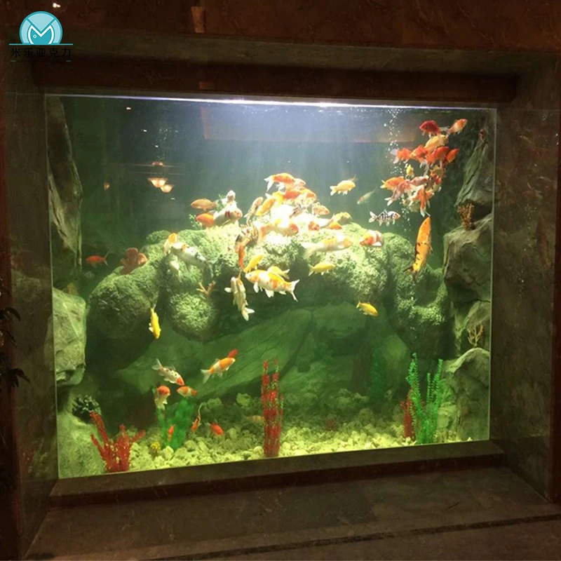 Custom design wall mounted artificial accessories aquarium fish tank large