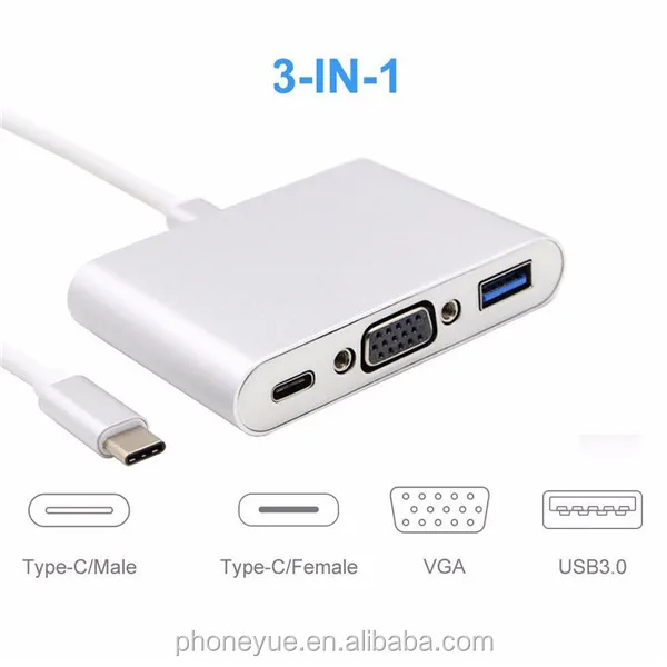 Мульти-порт usb 3.1 type-c для vga адаптер конвертер для chromebook
